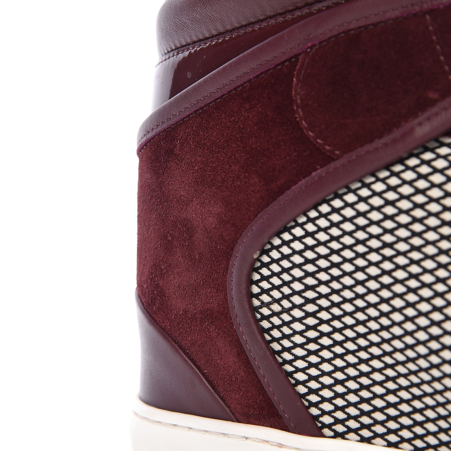 Calfskin Suede Postmark Wedge Sneakers 37.5 Bordeaux