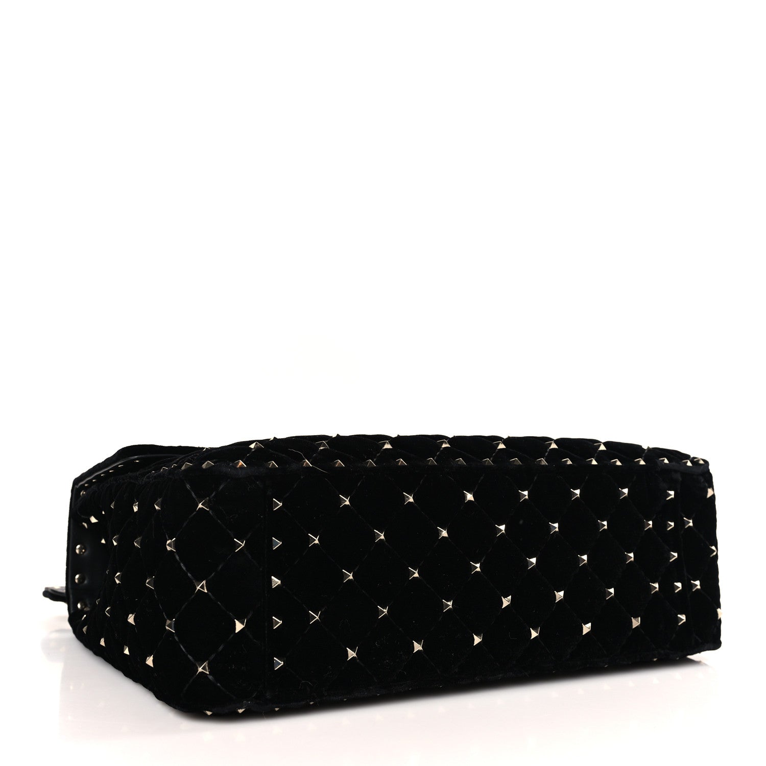 Valentino Garavani Velvet Medium Rockstud Spike Shoulder Bag Black 4 of 8