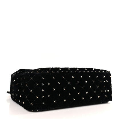 Valentino Garavani Velvet Medium Rockstud Spike Shoulder Bag Black 4 of 8