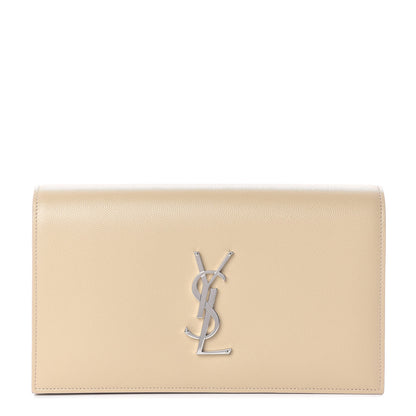Saint Laurent Grain De Poudre Classic Kate Monogram Clutch Nude Powder 1 of 15