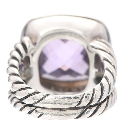 David Yurman Sterling Silver Diamond Amethyst 14mm Albion Ring 52 6 5 of 5
