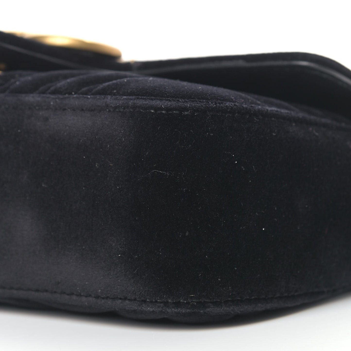 Velvet Matelasse Mini GG Marmont Shoulder Bag Black