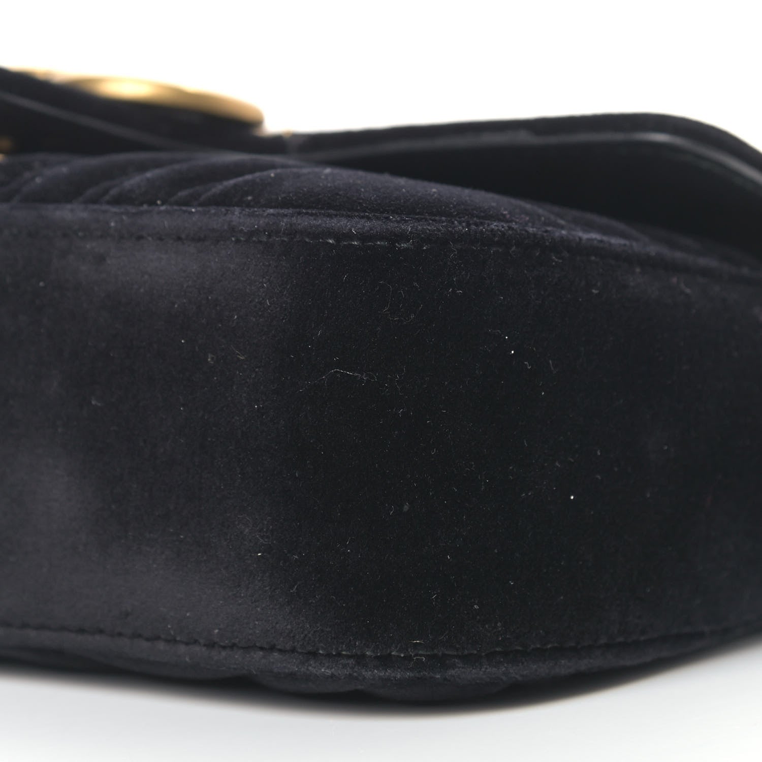 Gucci Velvet Matelasse Mini GG Marmont Shoulder Bag Black 6 of 12