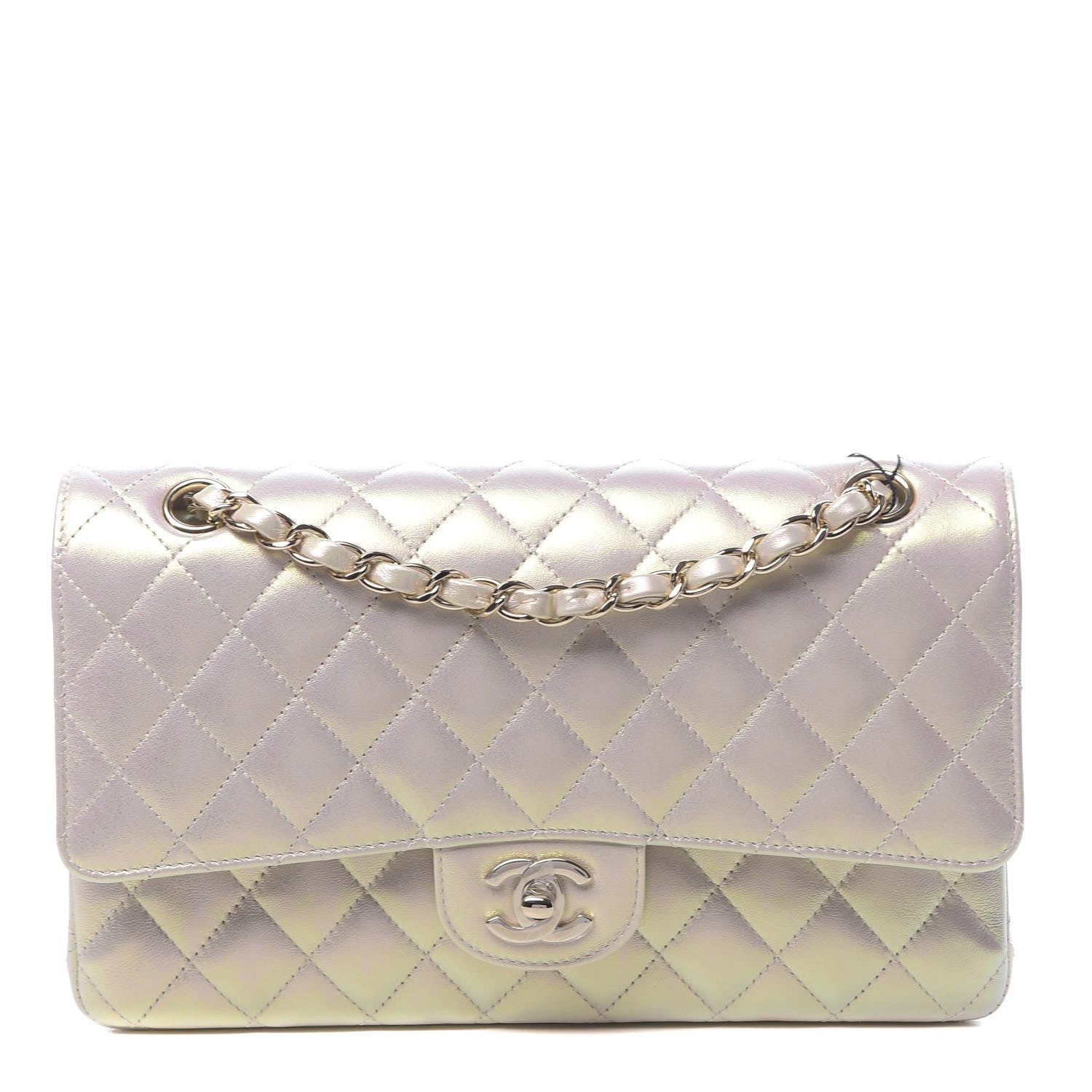 Chanel Iridescent Lambskin Quilted Medium Double Flap Ivory 1 of 11