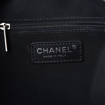 Chanel Calfskin Quilted Bi-Color Feather Weight Bowling Bag Black Beige 6 of 10