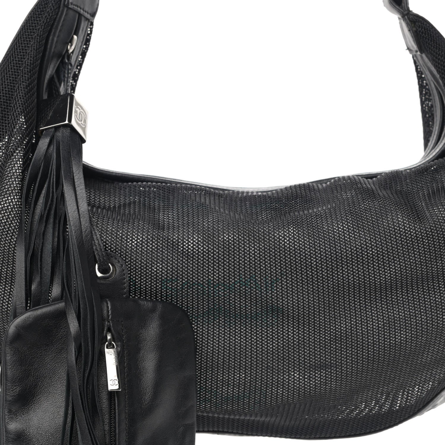 Chanel Mesh Calfskin Sport Tassel Hobo Black 9 of 13