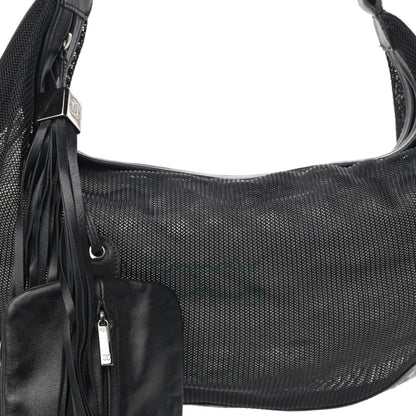 Chanel Mesh Calfskin Sport Tassel Hobo Black 9 of 13