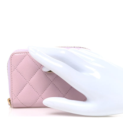 Chanel Caviar Quilted Zip Coin Purse Light Pink 2 of 7