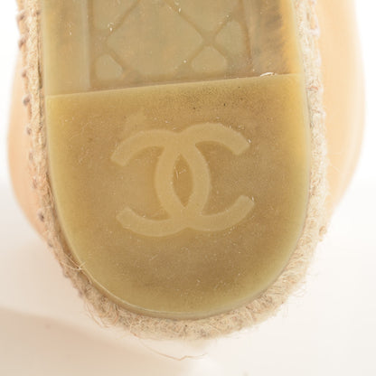 Chanel Lambskin CC Espadrilles 35 Beige Black 9 of 11
