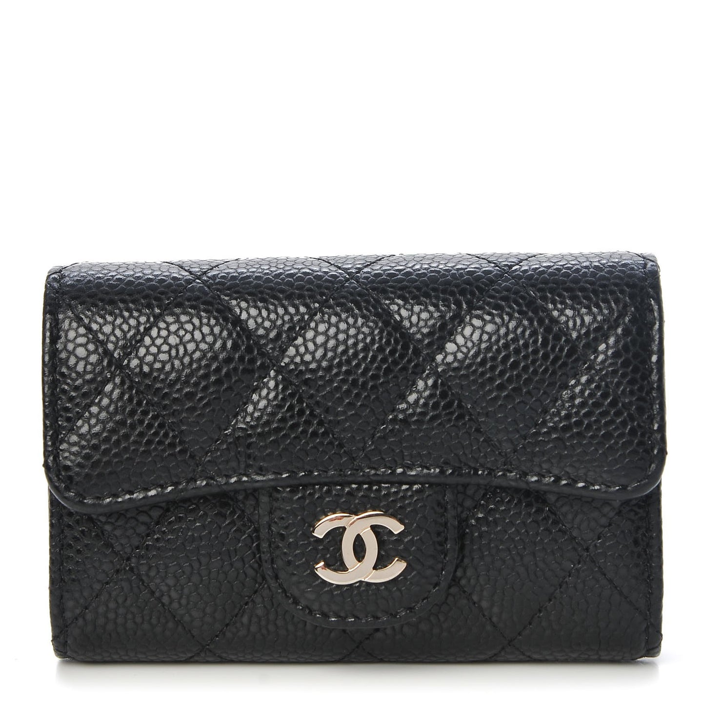 Caviar Quilted 4 Key Holder Black