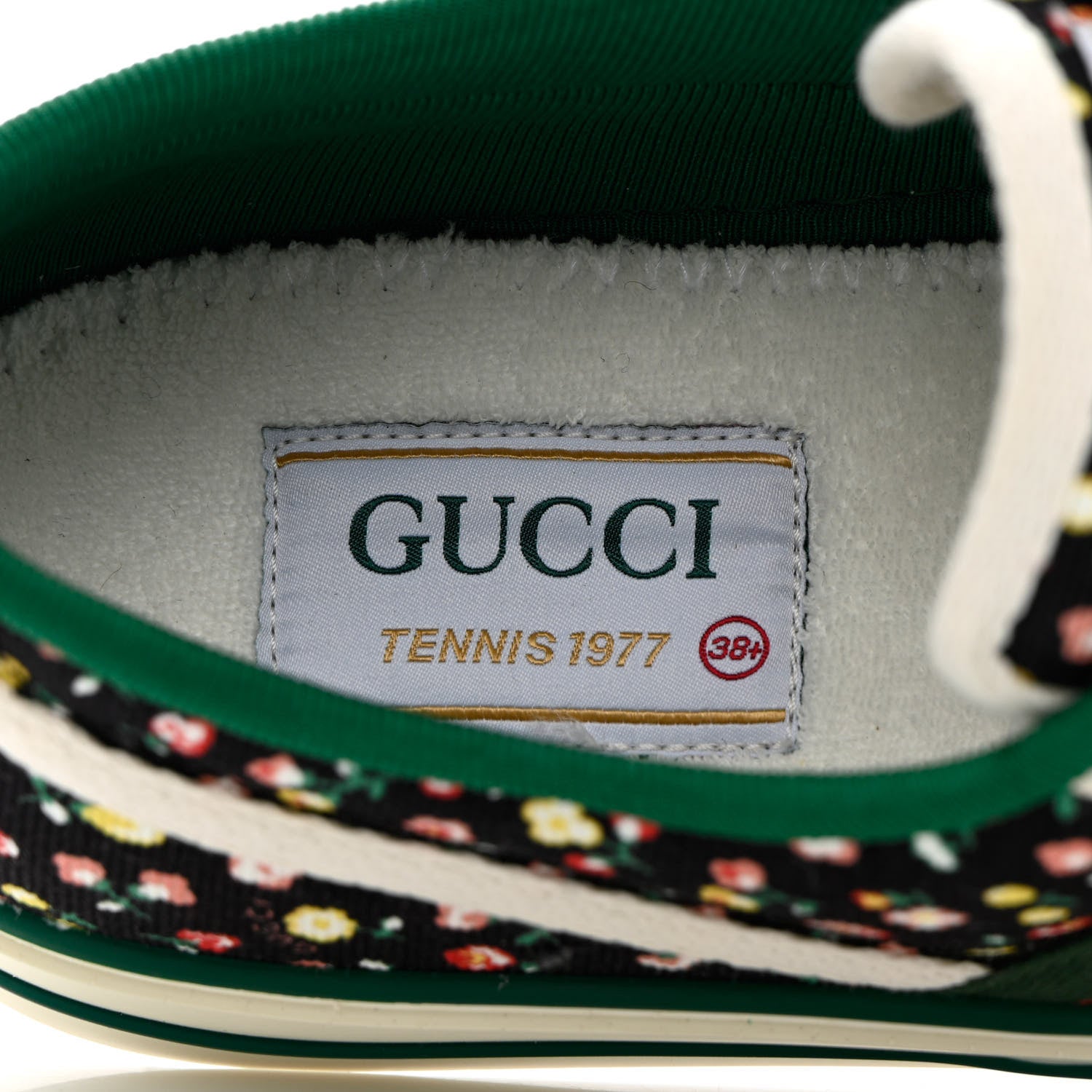 Gucci X LIBERTY OF LONDON Canvas Web Holly Print Womens 1977 Tennis Sneakers 38 Black Peach Mystic White 7 of 9