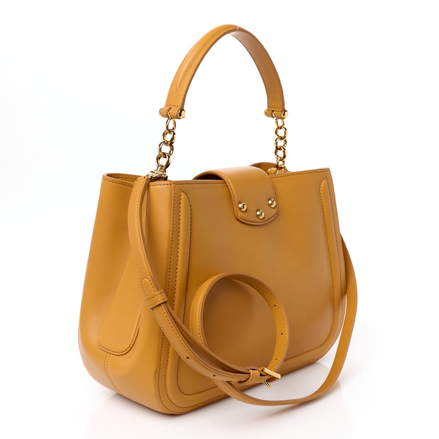 Dolce & Gabbana Smooth Calfskin Small DG Amore Satchel Bag Camel 3 of 9