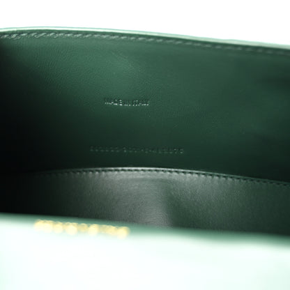 Balenciaga Shiny Calfskin Crocodile Embossed Hourglass Top Handle Bag XS Forest Green 7 of 10
