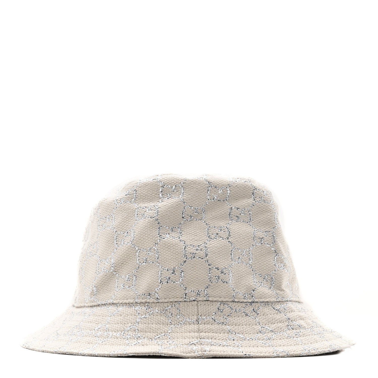 Gucci Canvas Lame GG Monogram Bucket Hat S Silver 5 of 9