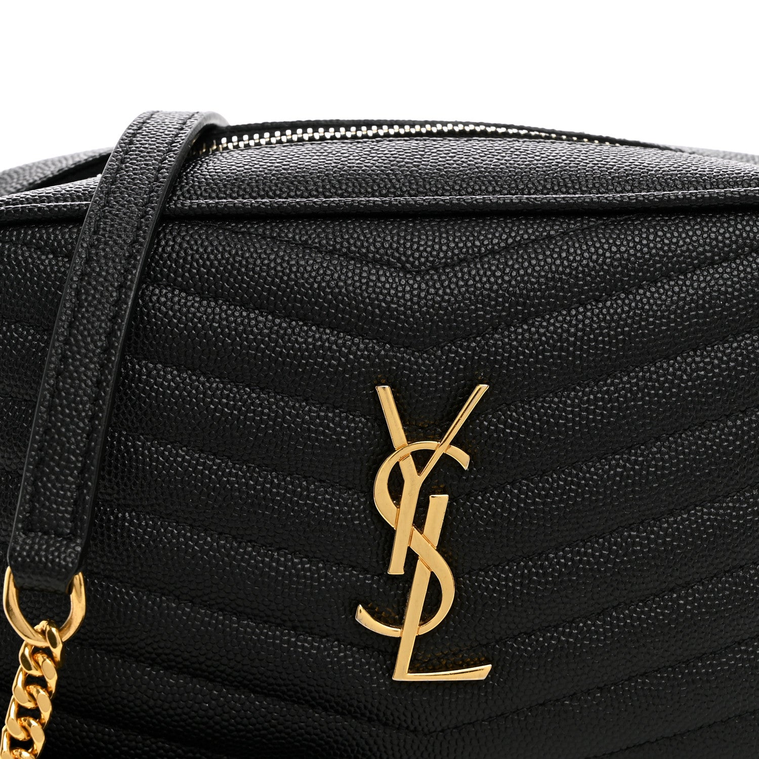 Saint Laurent Grain De Poudre Matelasse Monogram Mini Lou Camera Bag Black 8 of 10