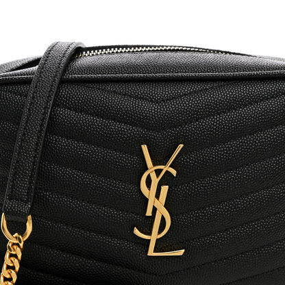 Saint Laurent Grain De Poudre Matelasse Monogram Mini Lou Camera Bag Black 8 of 10