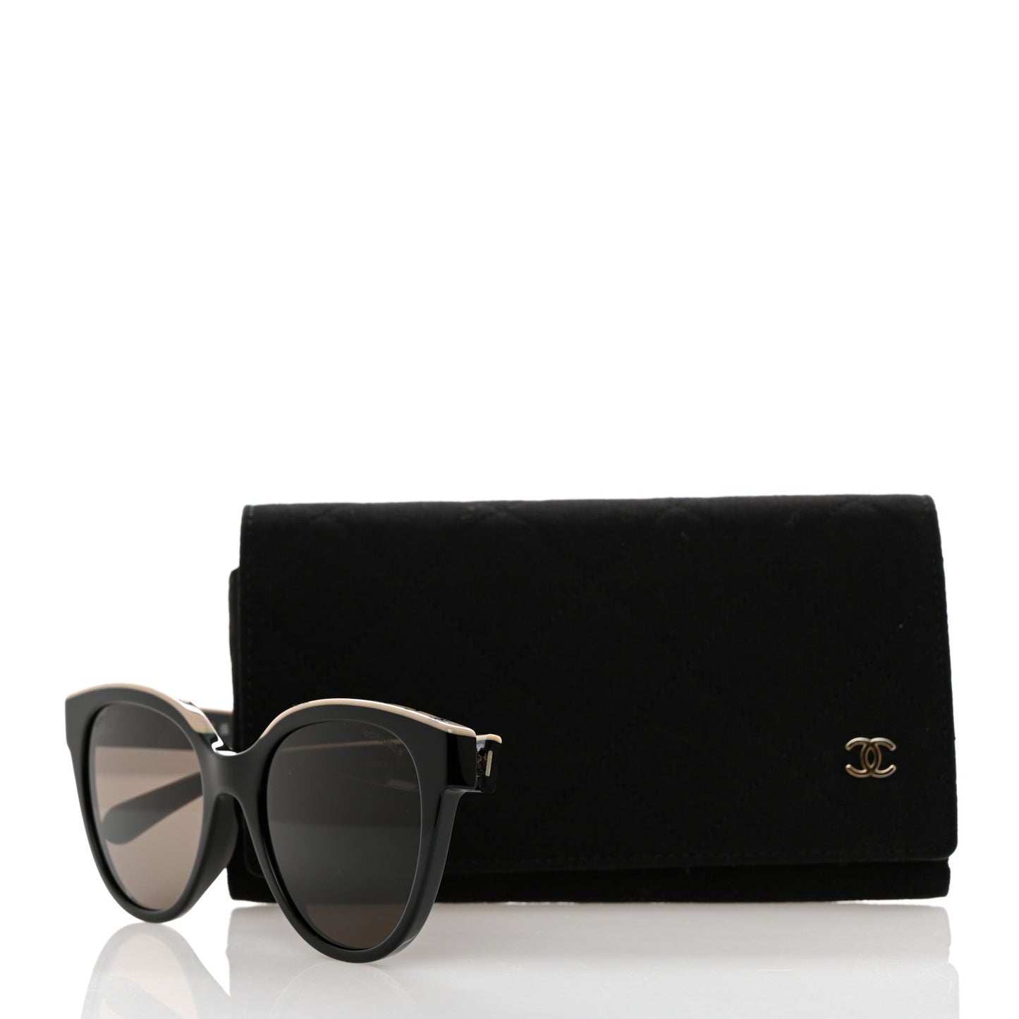 Acetate CC Butterfly Sunglasses 5414-A Black Beige