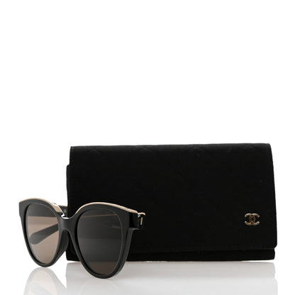 Chanel Acetate CC Butterfly Sunglasses 5414-A Black Beige 8 of 8