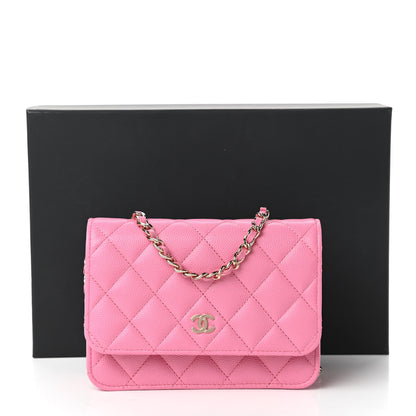 Chanel Caviar Quilted Mini Wallet On Chain WOC Pink 11 of 11