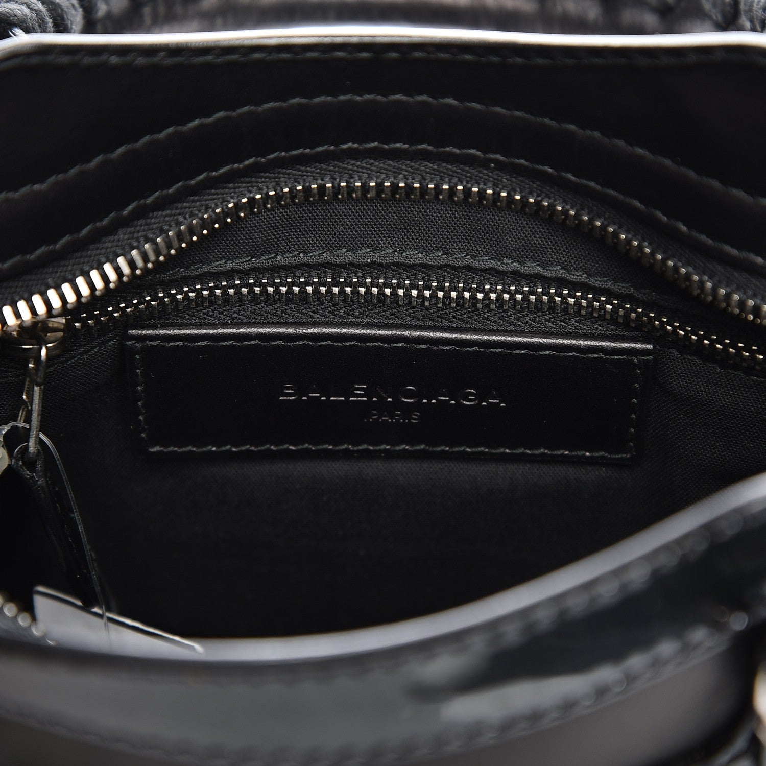 Balenciaga Smooth Calfskin Metallic Patent Giant 12 Silver Hardware Mini City Black Gris 7 of 8