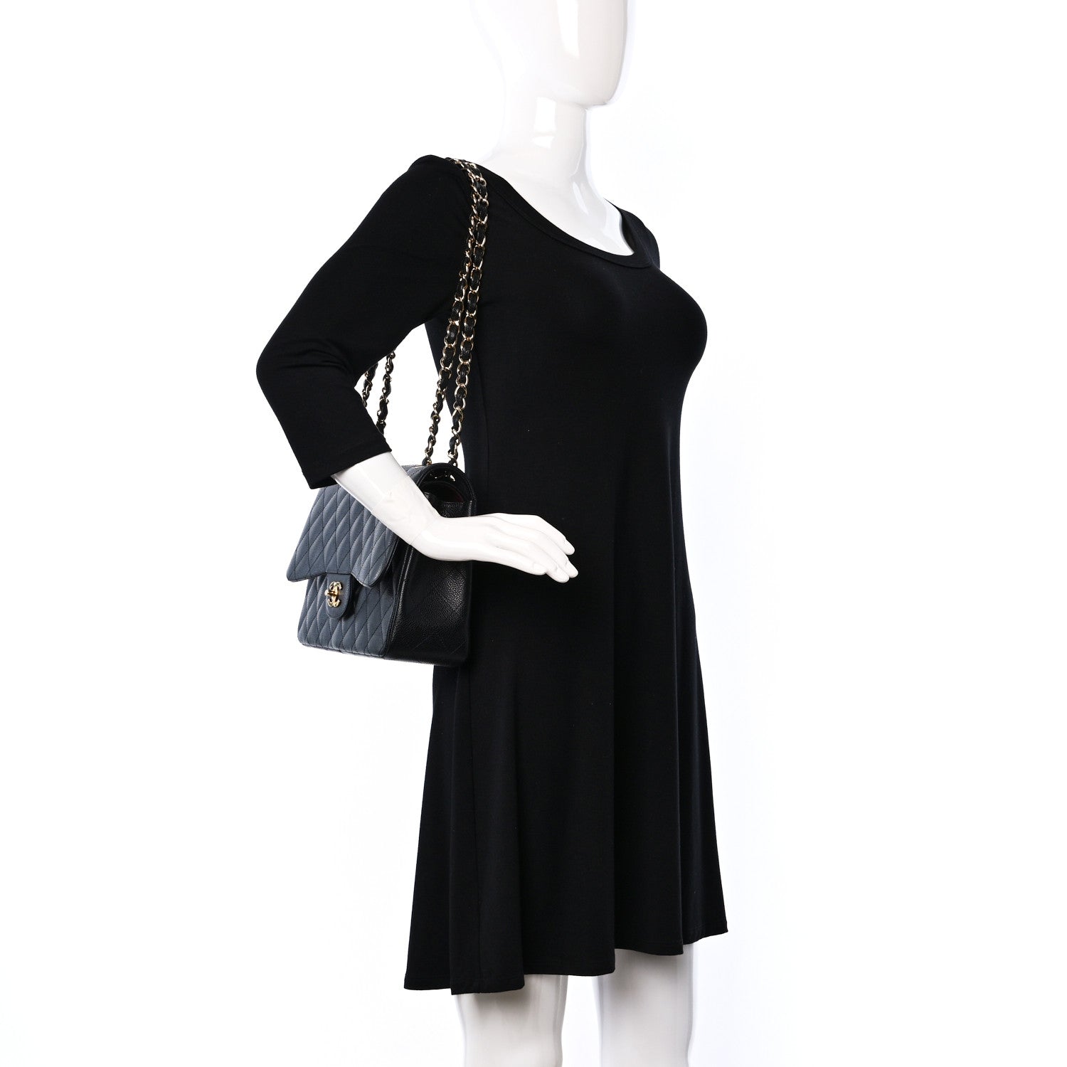 Chanel Caviar Quilted Jumbo Double Flap Black 2 of 11