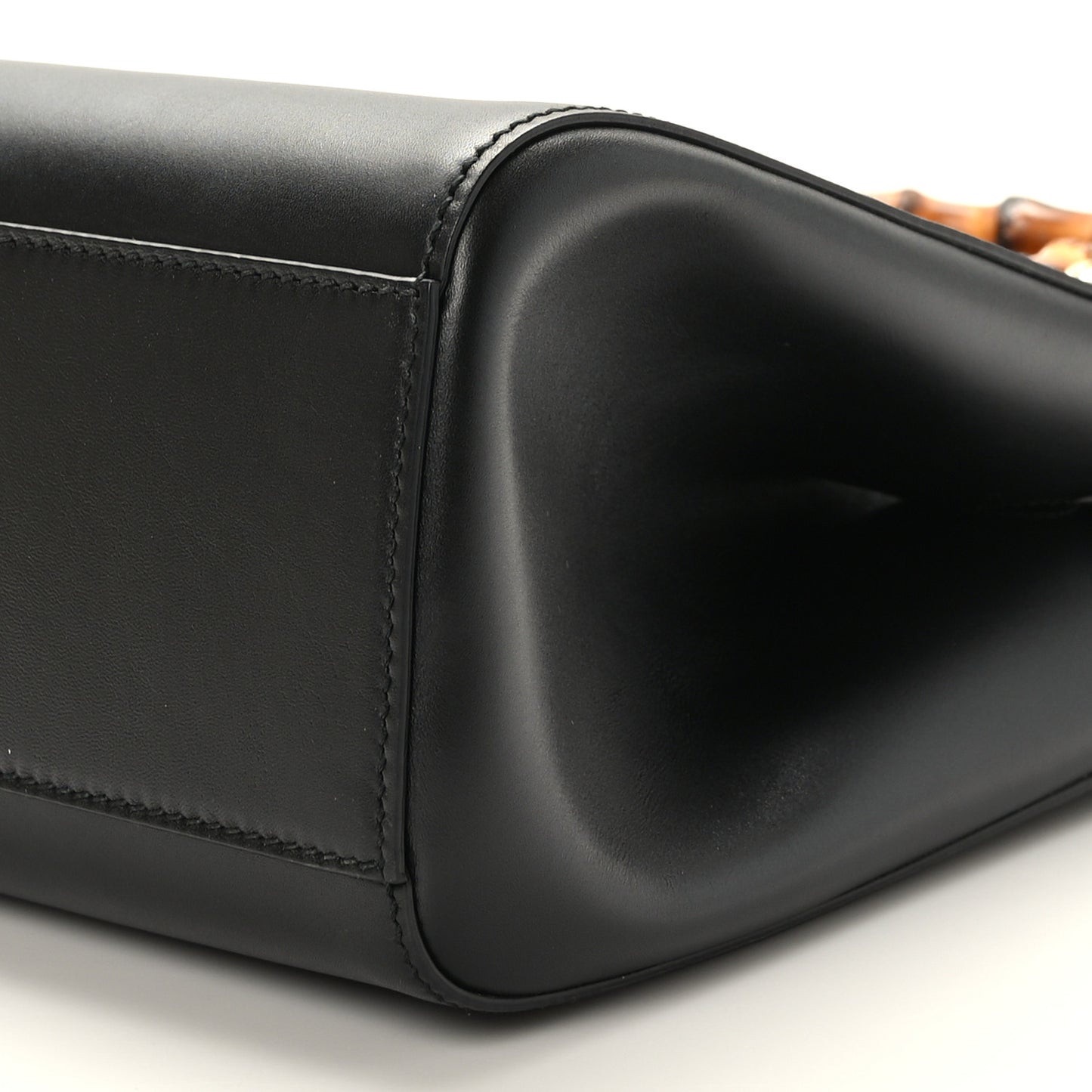 Nappa Bamboo Medium Nymphaea Top Handle Bag Black