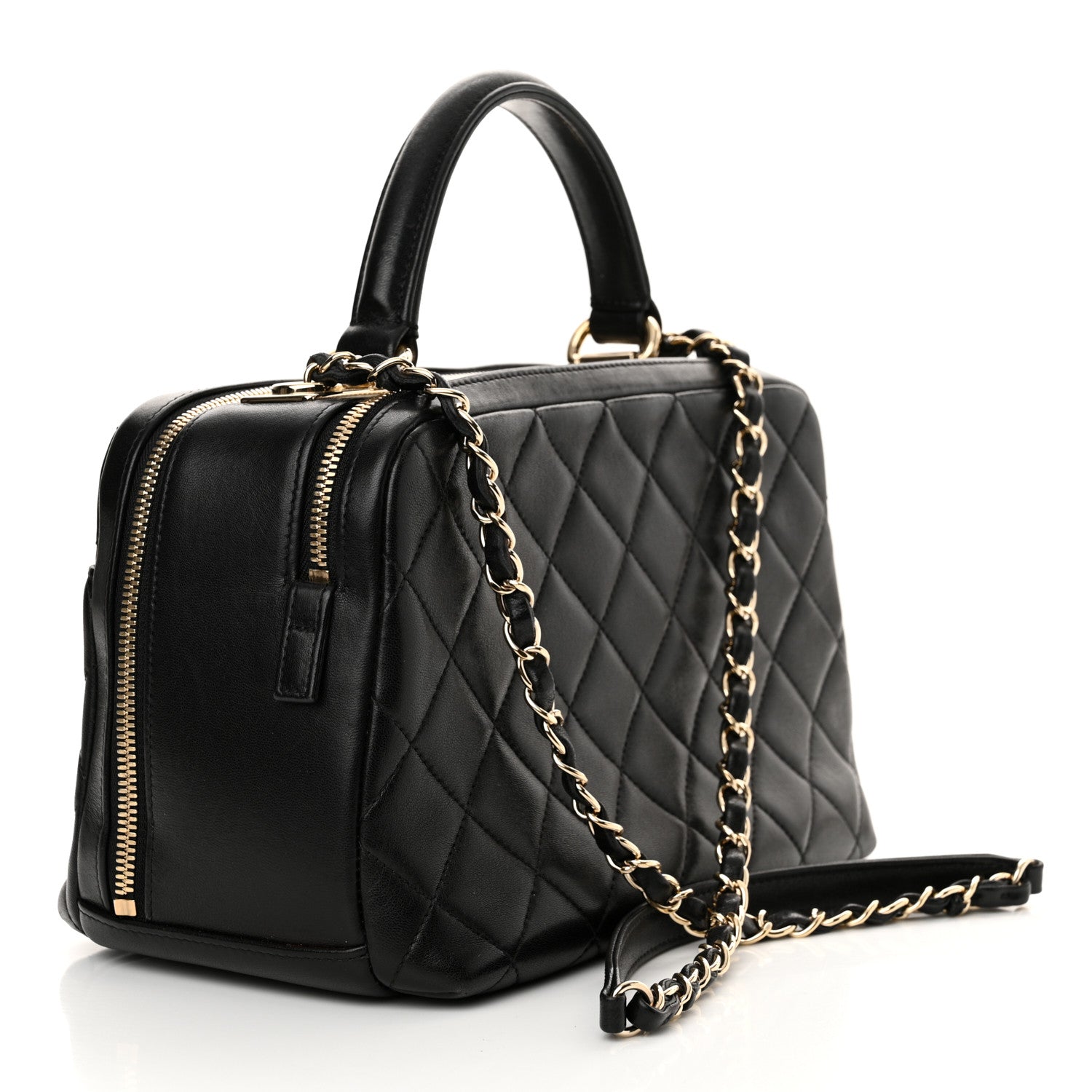 Chanel Lambskin Quilted Medium Trendy CC Bowling Bag Black 3 of 10