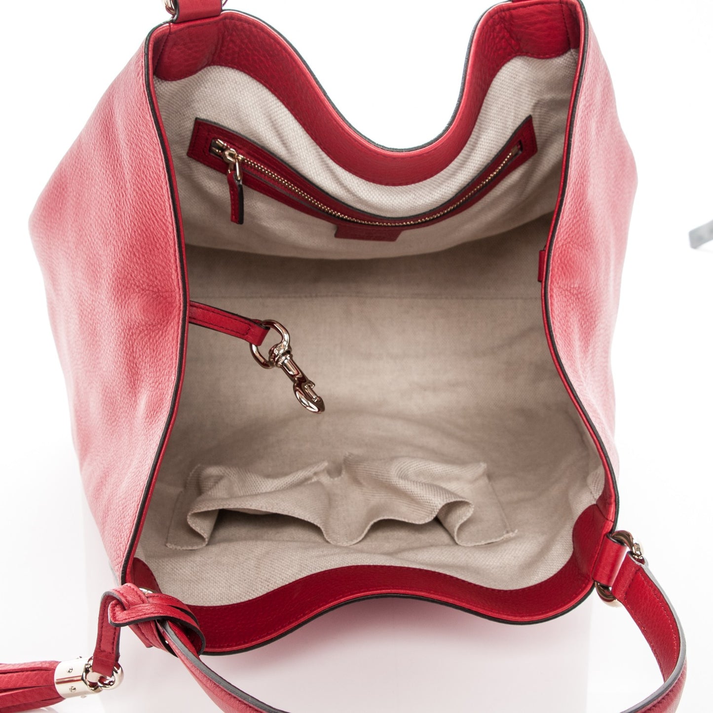 Pebbled Calfskin Medium Soho Shoulder Bag Tabasco Red