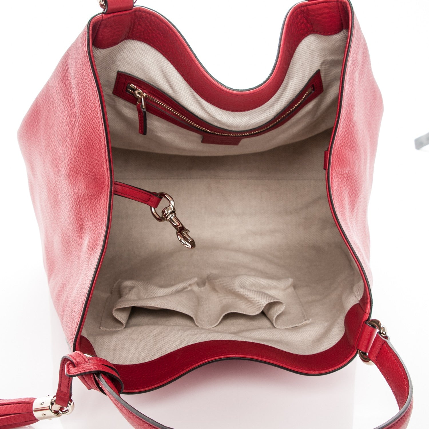Gucci Pebbled Calfskin Medium Soho Shoulder Bag Tabasco Red 5 of 7