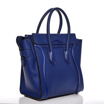 Celine Drummed Calfskin Micro Luggage Indigo 3 of 12