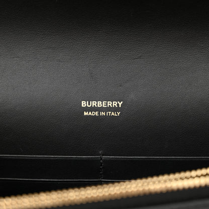 Burberry Calfskin Monogram TB Mini Flat Crossbody Bag Black 6 of 13