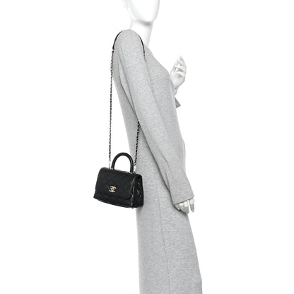 Chanel Caviar Quilted Extra Mini Coco Handle Flap Black 2 of 9