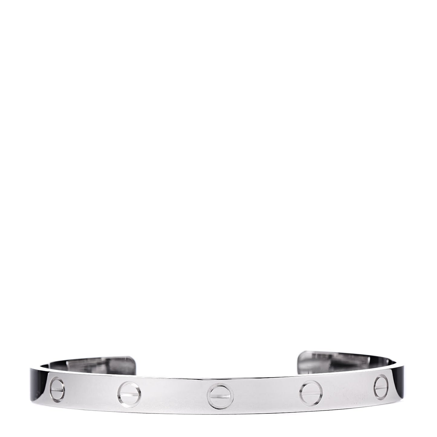 18K White Gold LOVE Cuff Bracelet 19