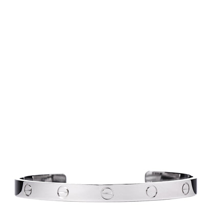 Cartier 18K White Gold LOVE Cuff Bracelet 19 1 of 5