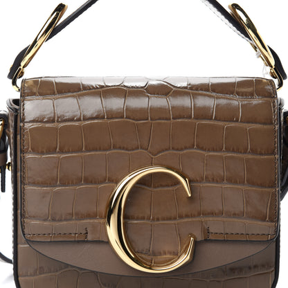 Chloe Calfskin Crocodile Embossed Mini C Double Carry 9 of 9