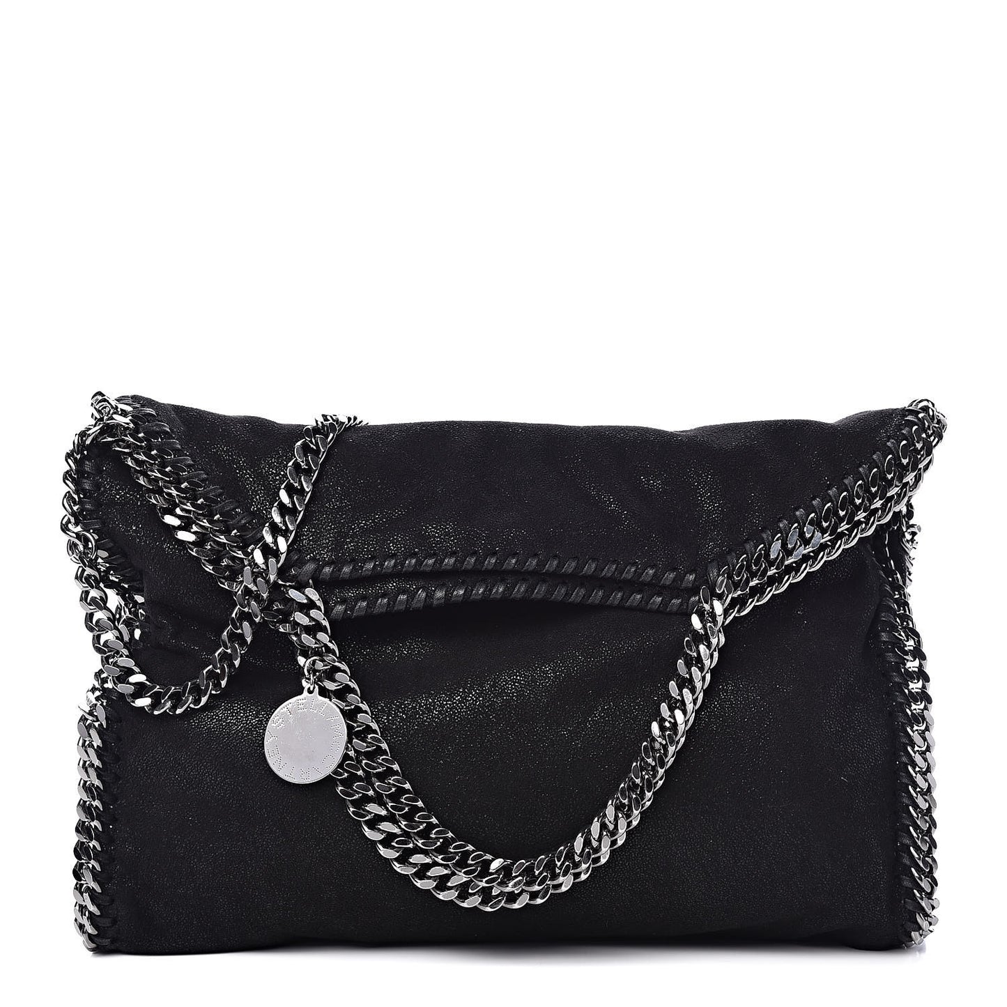 Shaggy Deer Small Falabella Fold Over Tote Black