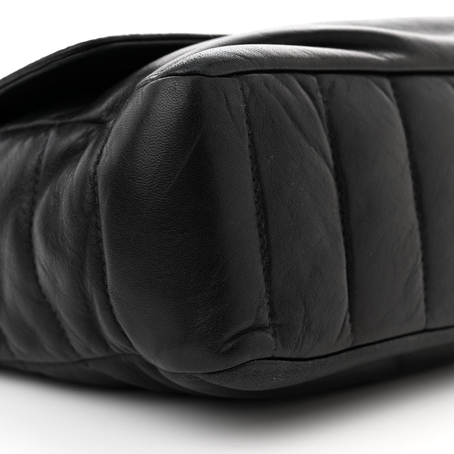 Chanel Lambskin Horizontal Quilt Jumbo Mademoiselle Flap Black 8 of 12