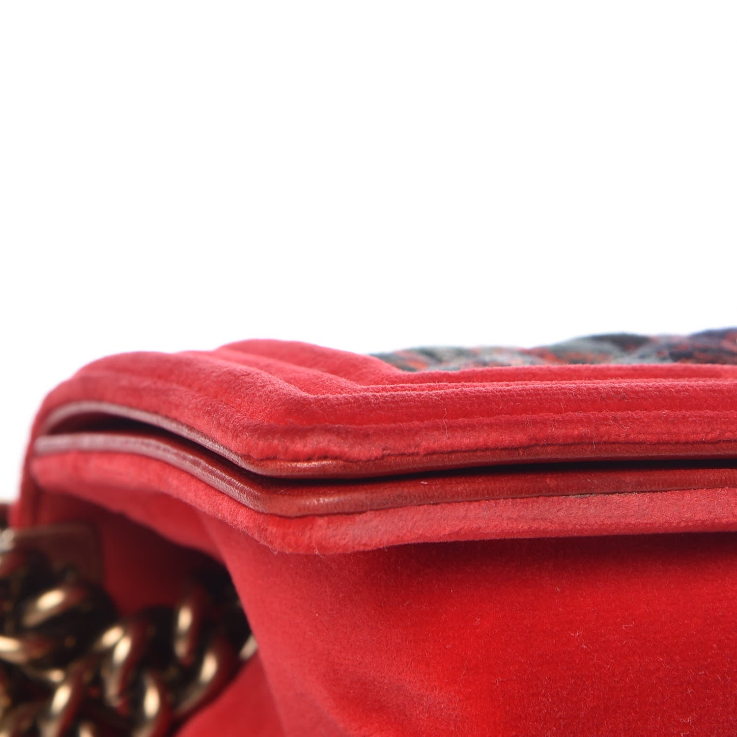 Chanel Velvet Plaid Tartan Small Boy Flap Red 11 of 14