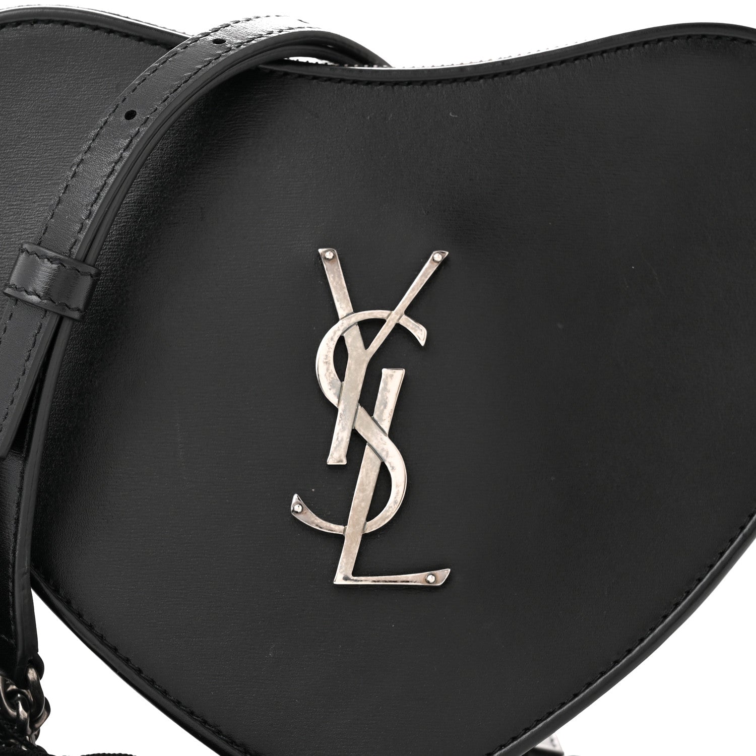Saint Laurent Calfskin Small Monogram Love Shoulder Bag Black 9 of 12