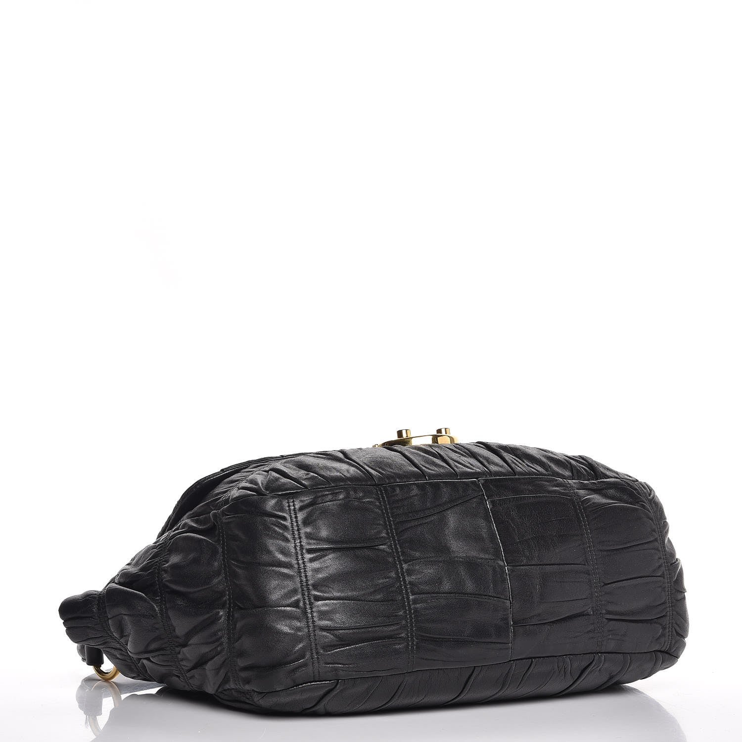 Prada Nappa Dressy Gaufre Flap Bag Black 4 of 8