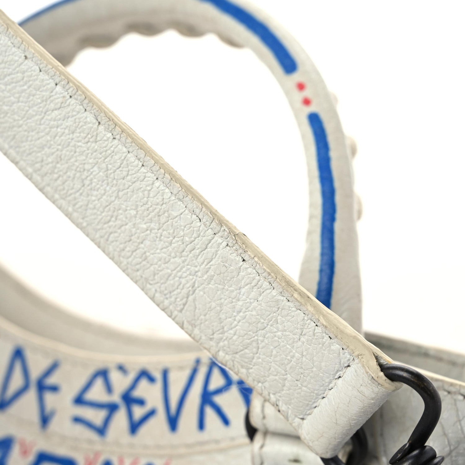 Balenciaga Agneau Graffiti All Over Classic Hardware Mini City White Bleu Rouge 19 of 31