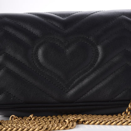 Gucci Calfskin Matelasse Super Mini GG Marmont Shoulder Bag Black 10 of 11