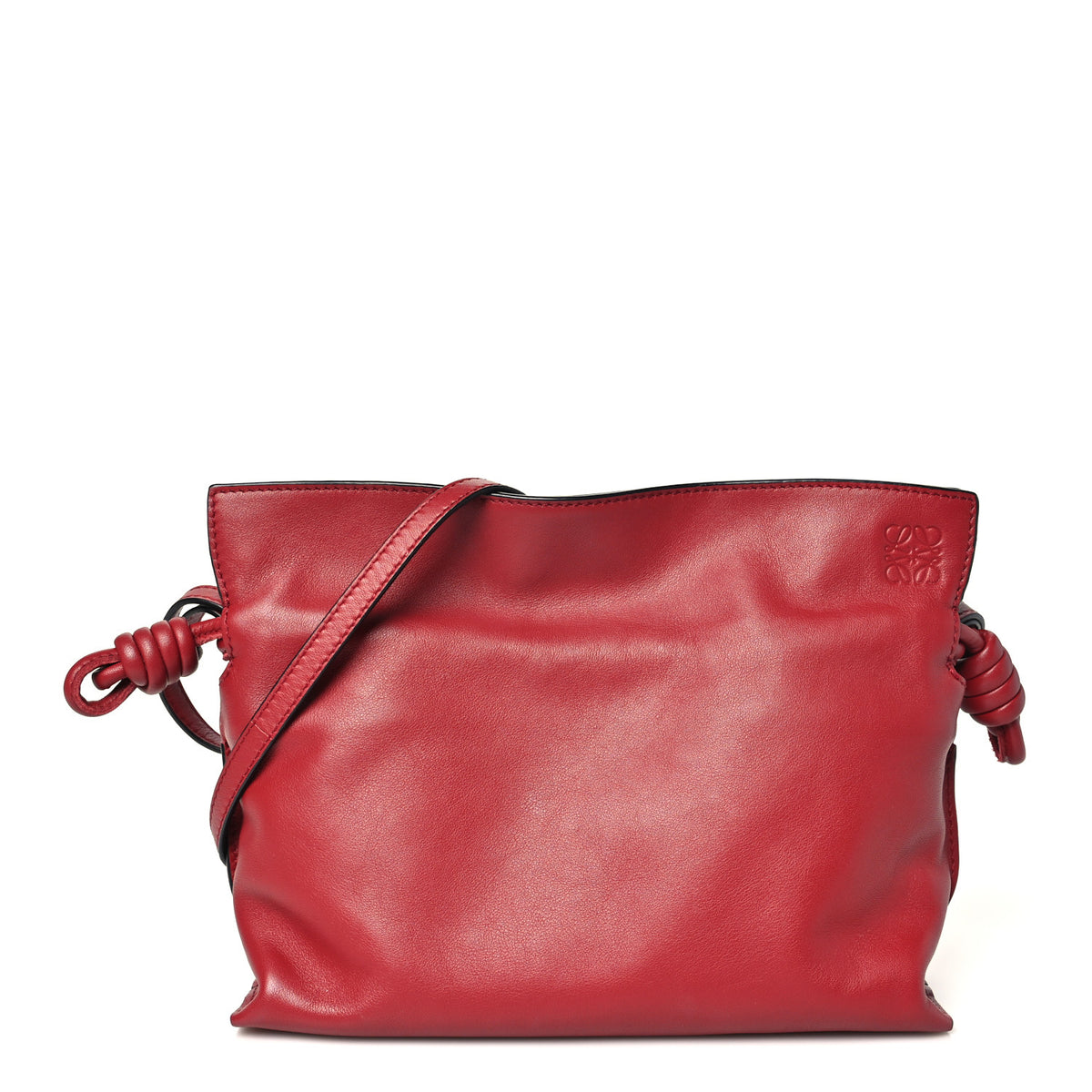 Calfskin Mini Flamenco Knot Clutch Red