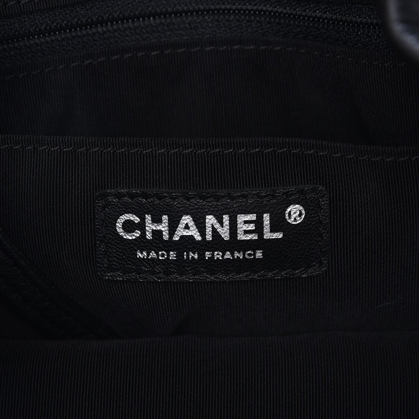 Deerskin Chevron Large CC Chain Bucket Drawstring Bag Black