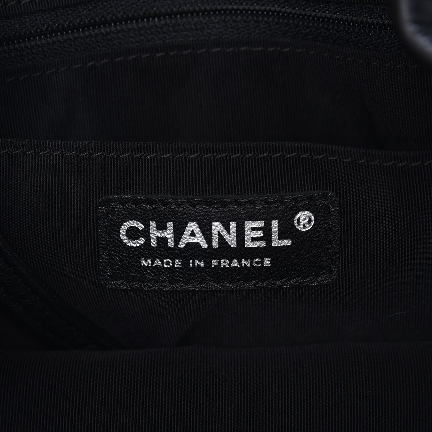 Chanel Deerskin Chevron Large CC Chain Bucket Drawstring Bag Black 7 of 8
