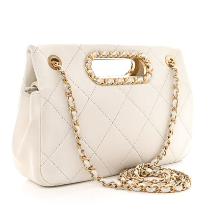 Chanel Lambskin A Real Catch Flap Bag White 3 of 14