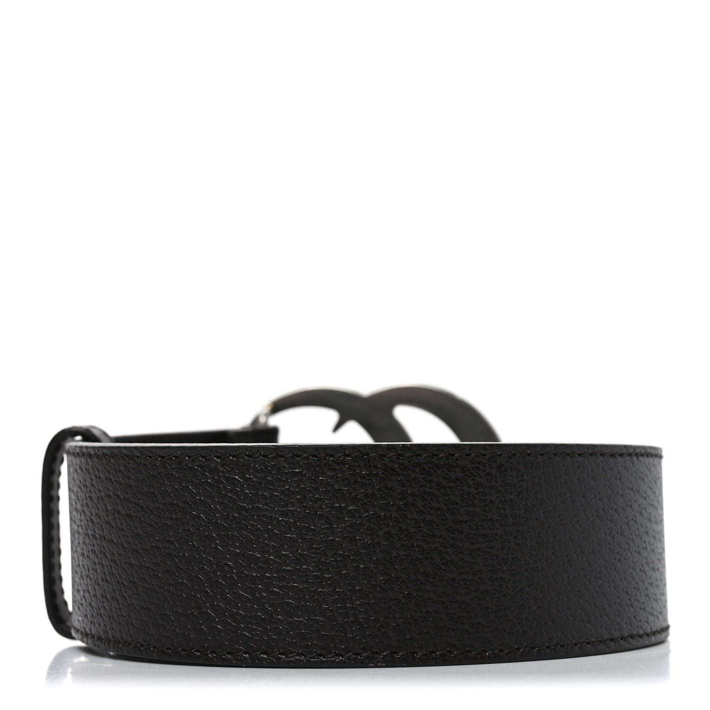 Textured Dollar Calfskin Double G 40mm Belt 85 34 Dark Cocoa