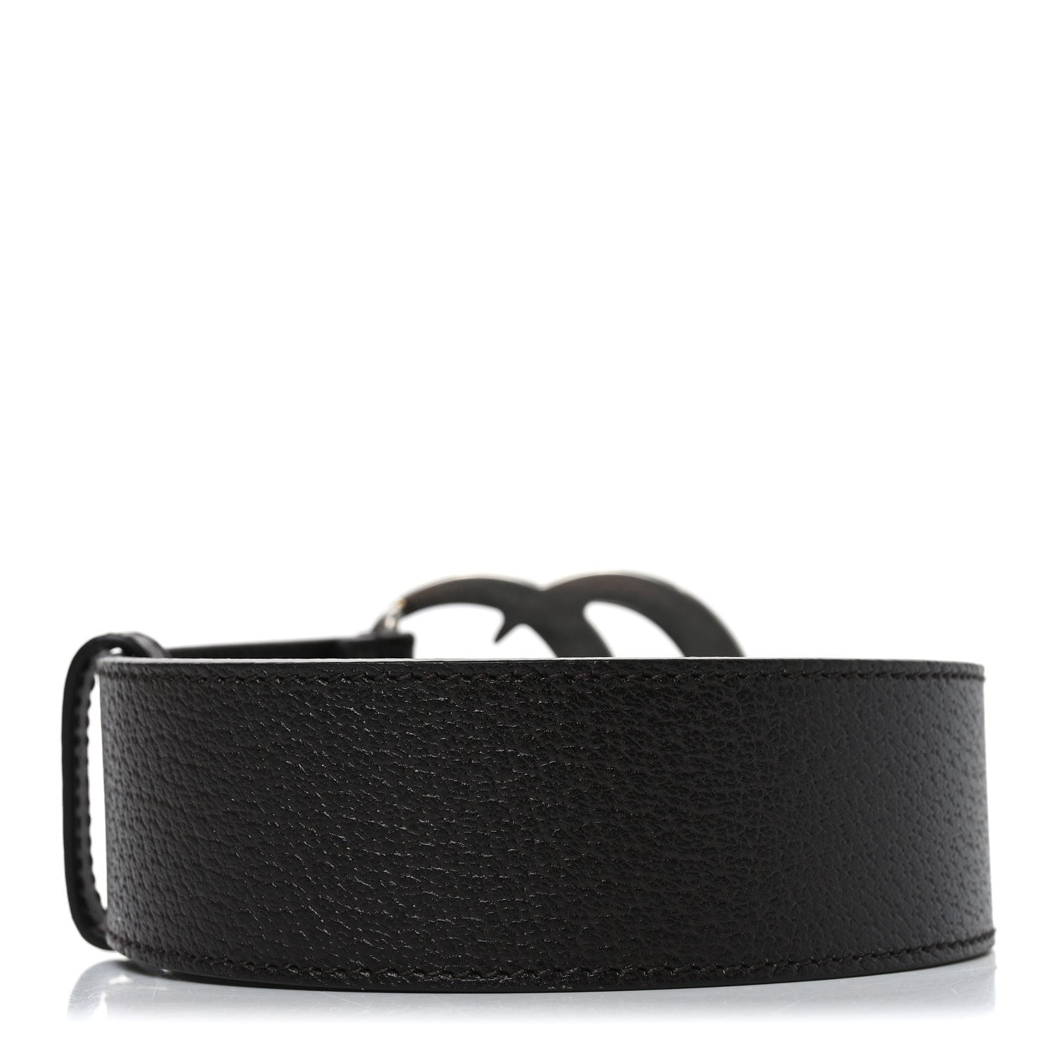 Gucci Textured Dollar Calfskin Double G 40mm Belt 85 34 Dark Cocoa 2 of 5