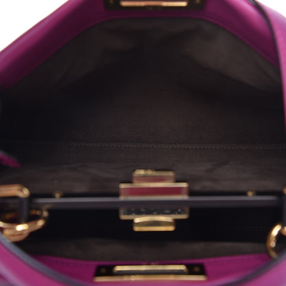 Fendi Vitello Seta Medium Peekaboo Iconic Satchel Magenta 7 of 9