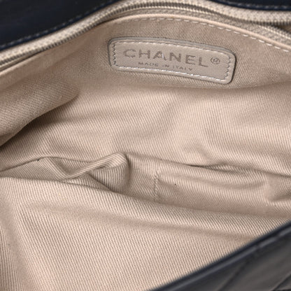 Chanel Iridescent Calfskin Tri-Color Country Chic Flap Navy Blue 5 of 10